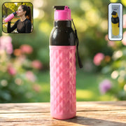 Plastic 1000 Ml Approxdiamond Pattern Leakproof Water Bottle (1 Pc) thumbnail 1