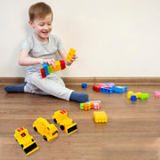 17824 Vehicle Car Engineering Automobile Construction Car Toys Set For Children Kids Crane Excavator Road Roller Forklift Mixer Truck Transporter Truck Machine Construction Toys (6 Pcs Set) thumbnail 2