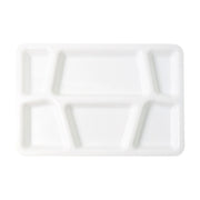 Plastic Multi-compartment Rectangular Meal Serving Tray  Plate (1 Pc  White) thumbnail 1