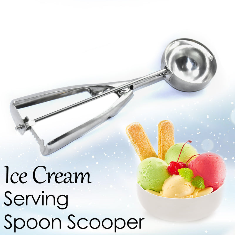 2418  Ice Cream Serving Scoop  Stainless Steel Premium Quality Ice Cream Serving Spoon Scooper With Trigger Release