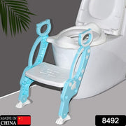 8492 2 In 1 Potty Training Toilet Seat With Step Stool Ladder For Boy And Girl Baby Toddler Kid Childrens Toilet Training Seat Chair With Soft Padded Seat And Sturdy Non-slip Wide Step Make Potty Easier For Your Kids (Multi-color) thumbnail 7