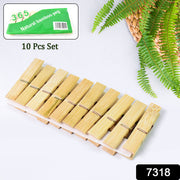 Heavy Duty Bamboo Wooden Cloth Clips  Pegs (10 Pcs Set) thumbnail 7