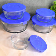 Modern Glass Bowl Set Mixing  Storage Bowls With Lids (5 Pcs Set) thumbnail 3