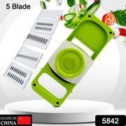 5842 Slicer For Kitchen 5 In 1 Foldable Vegetable Slicer Blade Potato Cutter Veggie Slicer Onion Slicer Julienne Grater With Protective Guards Stainless Steel Blade thumbnail 5