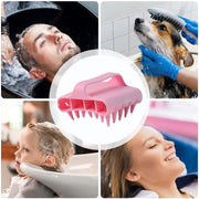 Scalp Massager Shampoo Brush Soft Silicone Hair Washing Comb With Handle thumbnail 5