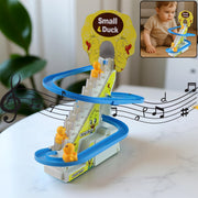 Lala Small Duck Climb Stairs Toy Roller Coaster With Flashing Lights  Music (3 Ducks) thumbnail 1