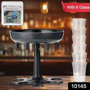 6 Shot Win Glass Dispensers With Tray  6 Pcs Glass thumbnail 5