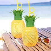 8447 Plastic Pineapple Cups With Straw Pineapple Party Favors Summer Hawaiian And Beach Party Decorations For Kids Adults With Brown Box(1 Pc) thumbnail 1