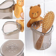 Cute Teddy Bear Toothbrush Holder For Kids (3 Pc Set) thumbnail 5