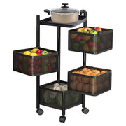 Metal Square High Quality Kitchen Trolley With Wheels (4 Layer  1 Pc) thumbnail 4