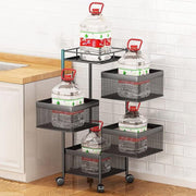 Metal High Qaulity Kitchen Trolley Kitchen Organizer Items And Kitchen Accessories Items For Kitchen Rack Square Design For Fruits  Vegetable Onion Storage Kitchen Trolley With Wheels (4 Layer  3 Layer) thumbnail 4