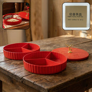 2 Layer Multipurpose Decorative Dry Fruit And Snack Serving Tray (1 Pc) thumbnail 1
