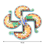 Golden Swastik Shubh Labh Wall Hanging With Ganesh Idol (1 Pc) thumbnail 2