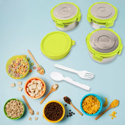 Stainless Steel Tiffin Lunch Box Container  Dabba With 4 Side Clip Lock Lid For Office  School Use Food Grade  Air Tight  Easy To Carry  Leak Proof thumbnail 4