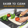 2064 Foldable Drain Rack Kitchen Sink Roll Up Dish Drying Rack Portable Dish Rack
