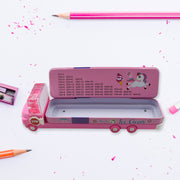 4568  Double Decker Magic Ice Cream Truck Compass Multi Level Metal Truck Compass Pencil Case With Movable Wheels  Sharpener thumbnail 6