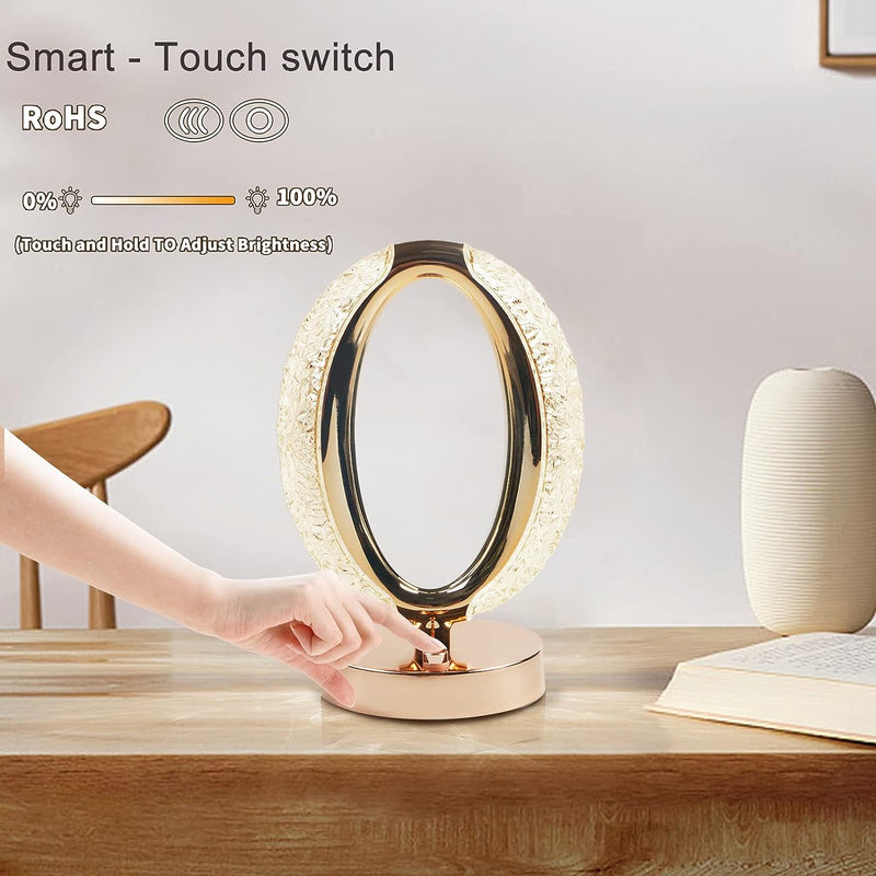 6878 Touch Control Crystal Table Desk Lamp 3-way Dimmable Light Usb Rechargeable Crystal Diamond Table Lamp Exquisite Night Stand Light Lamp Beside Lamp For Bedroom Living Room Decorative Desk Lamp