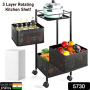 Metal High Qaulity Kitchen Trolley Kitchen Organizer Items And Kitchen Accessories Items For Kitchen Rack Square Design For Fruits  Vegetable Onion Storage Kitchen Trolley With Wheels (4 Layer  3 Layer) thumbnail 5