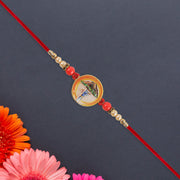 Divine Krishna Govardhan Parvat Rakhi With Pearl  Mauli Thread thumbnail 1