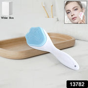 Silicone Face Scrubber Exfoliating Brush Manual Handheld Facial Cleansing Brush (1 Pc) thumbnail 6