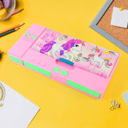 4569 Multi Purpose Gadget Jumbo Pencil Box Compass With Calculator Jumbo 2 Side Slot Geometry Box Compass Use School  Traveling  Studio thumbnail 2