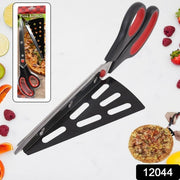 Stainless Steel Pizza Cutter Scissors Plastic Handle With Removable Spatula thumbnail 5