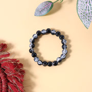 Elegant Dual-tone Crystal Beaded Stretch Bracelet (1 Pc) thumbnail 1