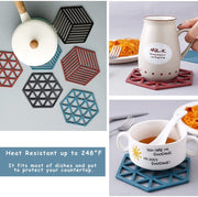 4042 Cup Mat Pvc Tea Coaster Non-slip Placemat High Temperature Insulation Pad Hollow Pot Mat Bowl With Anti-hot thumbnail 5