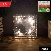 8557solar Ice Cube Shaped Garden Light Ice Cube Shaped Garden Warm Light Outdoor Solar Garden Decorative Lights For Walkway Pathway Backyard Christmas Decoration Parties thumbnail 2