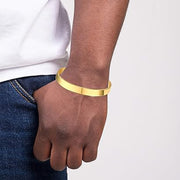 Elegant Gold Finish Open Cuff Bracelet Kada (1 Pc) thumbnail 5