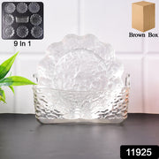 9 In 1 Plastic Bowl With Serving Tray  Plates Set thumbnail 7