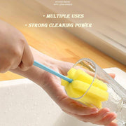 7443 Sponge Cup Washing Brush Washing Cup Milk Bottle Cleaning Brush Kitchen Brush Water Cup Tea Cup Brush Sponge Head Household Kitchen Cleaning Tool (20cm) thumbnail 1