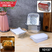 Disposable Aluminium Food Containers With Lids  250 Ml Capacity (Pack Of 25) thumbnail 5
