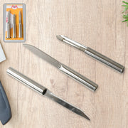 8243 Stainless Steel Multipurpose Sharp Cutting Knife With Non-slip Handle For Fruit Meat And Vegetable Chopping (Pack Of 3) thumbnail 1