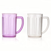 5579 Stylish Juice Glass With Handle Water Glass Beer Glass Milk Shake Glass Multipurpose Glass Plastic Beer Mug Unbreakable Beer Tasting Glasses Clear Juice Glasses Suitable For Kids (2 Pc) thumbnail 3