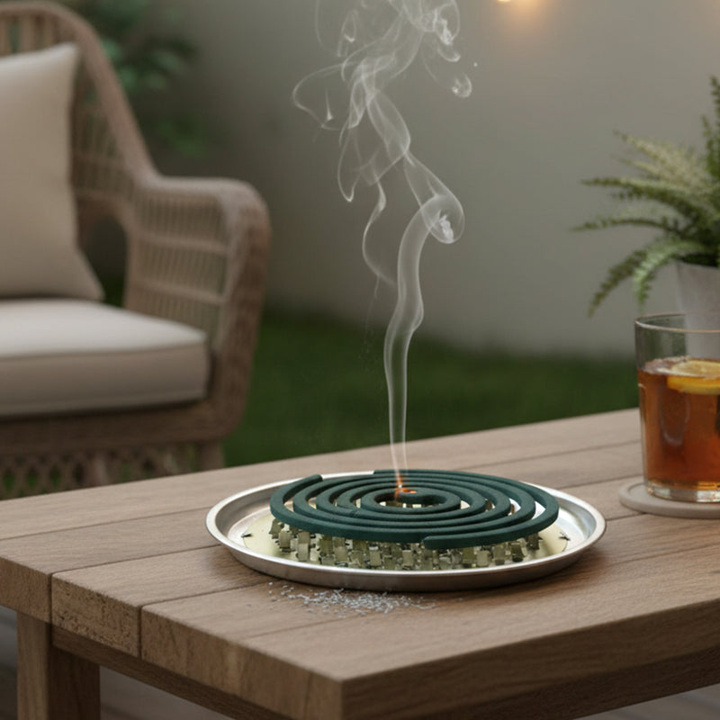 Round Metal Mosquito Coil Stand (1 Pc)