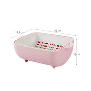 2717 Multifunctional Bpa Free Double Layered Plastic Rotatable Strainer Bowl With Handles For Washing Rinsing Serving Vegetables  Fruits (Multicolor) thumbnail 2