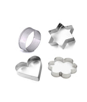 0827 Cookie Cutter Stainless Steel Cookie Cutter With Shape Heart Round Star And Flower (4 Pieces) thumbnail 1