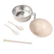 5606 Rice Bowl Noodle 1 Bowl With 1 Lid And Handle Wheat Straw Noodle Bowls With Wheat Straw 1 Fork 2 Chopsticks 1 Spoon For Soup Salad Cooker Snack Set (6 Pcs Set) thumbnail 3