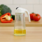 Kitchen Glass Oil Bottle Dispenser Automatic Opening Closing Home Bottles For Oil And Vinegar Honey Olive Oil Container (630ml) thumbnail 2