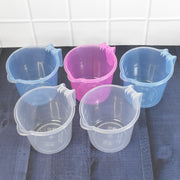 Plastic Round Transparent Bath Water Mug (5 Pc  Mix Colour  1200 Ml) thumbnail 1
