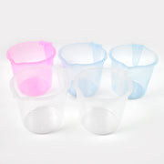 Plastic Round Transparent Bath Water Mug (5 Pc  Mix Colour  1200 Ml) thumbnail 3
