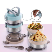 Ganesh Steko-2 Double Layer Stainless Steel Insulated Lunch Box Set thumbnail 3