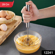 Stainless Steel Hand Push Rotary Whisk (1 Pc 29 Cm) thumbnail 7