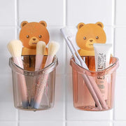 Cute Teddy Bear Toothbrush Holder For Kids (3 Pc Set) thumbnail 3