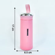 Water Bottle 400ml Leak Proof Glass Water Bottle With Daily Water Intake For Gym And Children Nice Bottle (1 Pc  Pink Color) thumbnail 2
