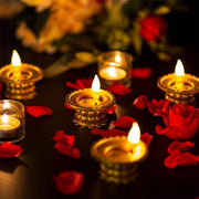 Set Of 3 Water Sensor Led Golden Diyas thumbnail 5