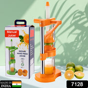 7128 Hand Pressure Juicer Manual Cold Press Juice Machine Instant Make Juice Squeezer Fruits Juicer Juice Maker Orange Juice Extractor For Fruits  Vegetables Orange thumbnail 7