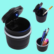 Portable Car Ashtray With Lid And Blue Led Light (1 Pc) thumbnail 1