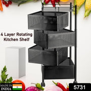Metal High Qaulity Kitchen Trolley Kitchen Organizer Items And Kitchen Accessories Items For Kitchen Rack Square Design For Fruits  Vegetable Onion Storage Kitchen Trolley With Wheels (4 Layer  3 Layer) thumbnail 6